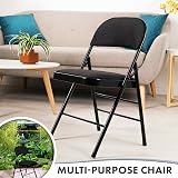 Nyxi Set of 2 Folding Chairs Padded Seat Metal Frame 135kg Black view 6