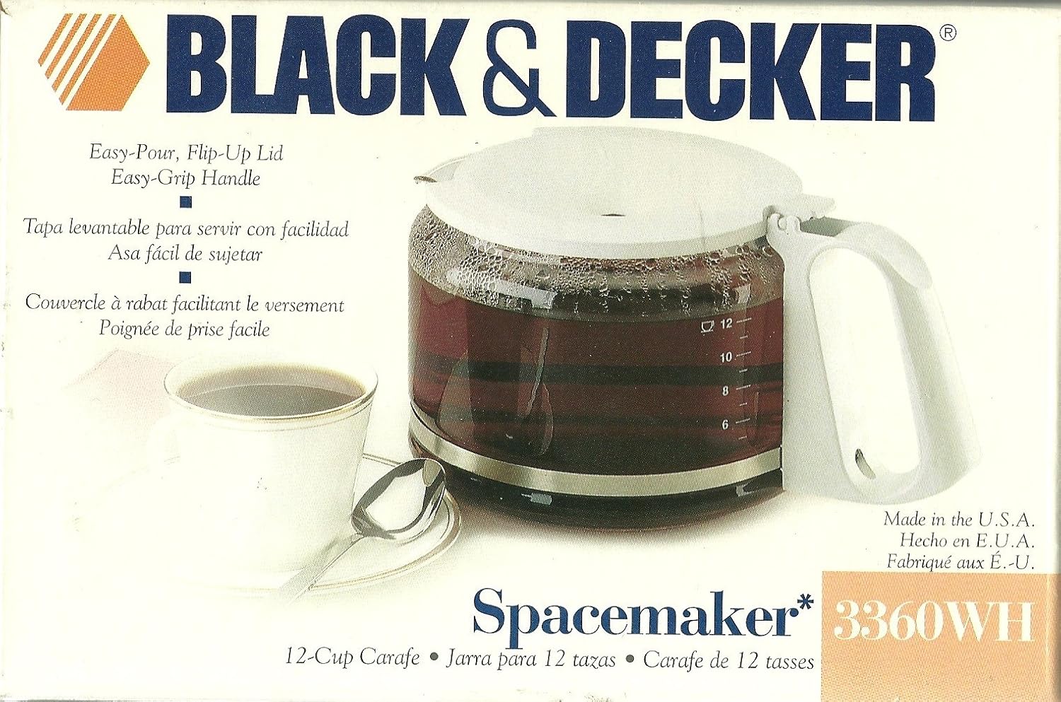 BLACK & DECKER SPACEMAKER 3360 WH REPLACEMENT CARAFE 12 CUP Amazon.co