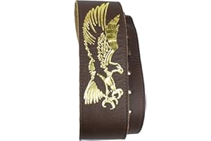 P PERRI'S LEATHERS LTD. Perri's Leathers, Banjo Flying Eagle Guitar Strap, Polyester and Plastic Combined, Brown, Foil Embosed, Anti-Slip, Classic, Suitable for Each Level, Standard, Compatible with All Button Lock Systems