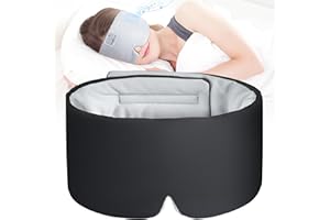 MUSICOZY Ice Silk Sleep Headphones with Bluetooth Mask, Eye Mask for Sleeping in Total Darkness, 5.4 Bluetooth Sleep Mask Sleep Headphones, Soft, Gifts for Men Women (Black)