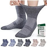 Bulinlulu Diabetic Socks for Men Women,6 Pairs Bamboo Viscose Non Binding Ankle Diabetic Socks for Women Men Size 9-11 13-15