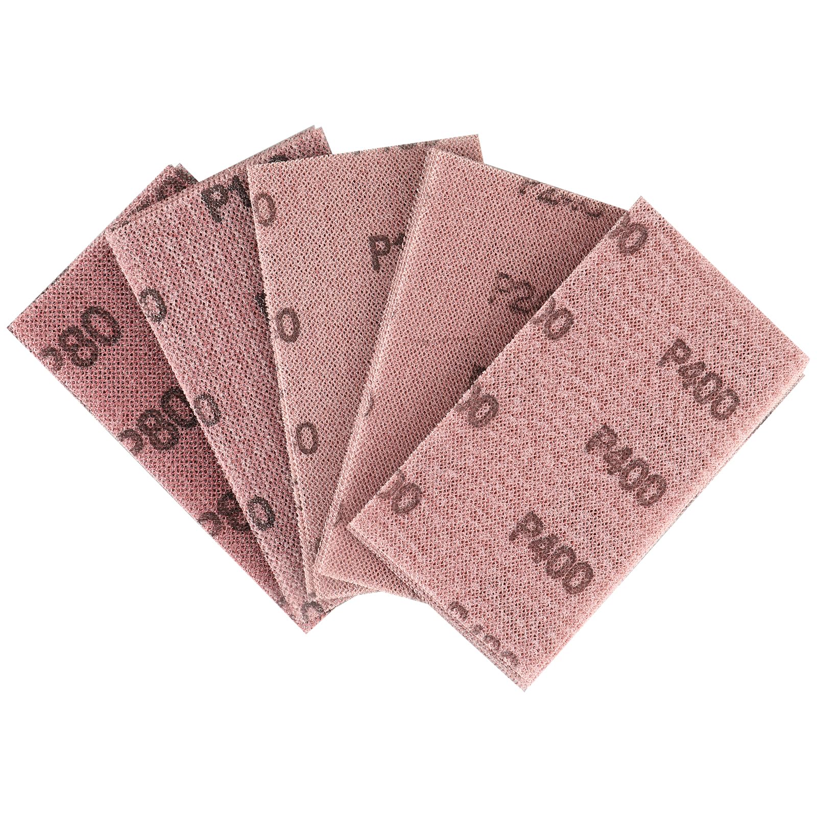 Shineboc 25pcs 70 * 125mm Mesh Sanding Sheets, Mesh Hook and Loop Sanding Pads 80 120 180 240 400 Grit Dust Free Abrasive Net Sander Disc Anti-Blocking Grinding Polishing Sandpaper for Wood Furniture