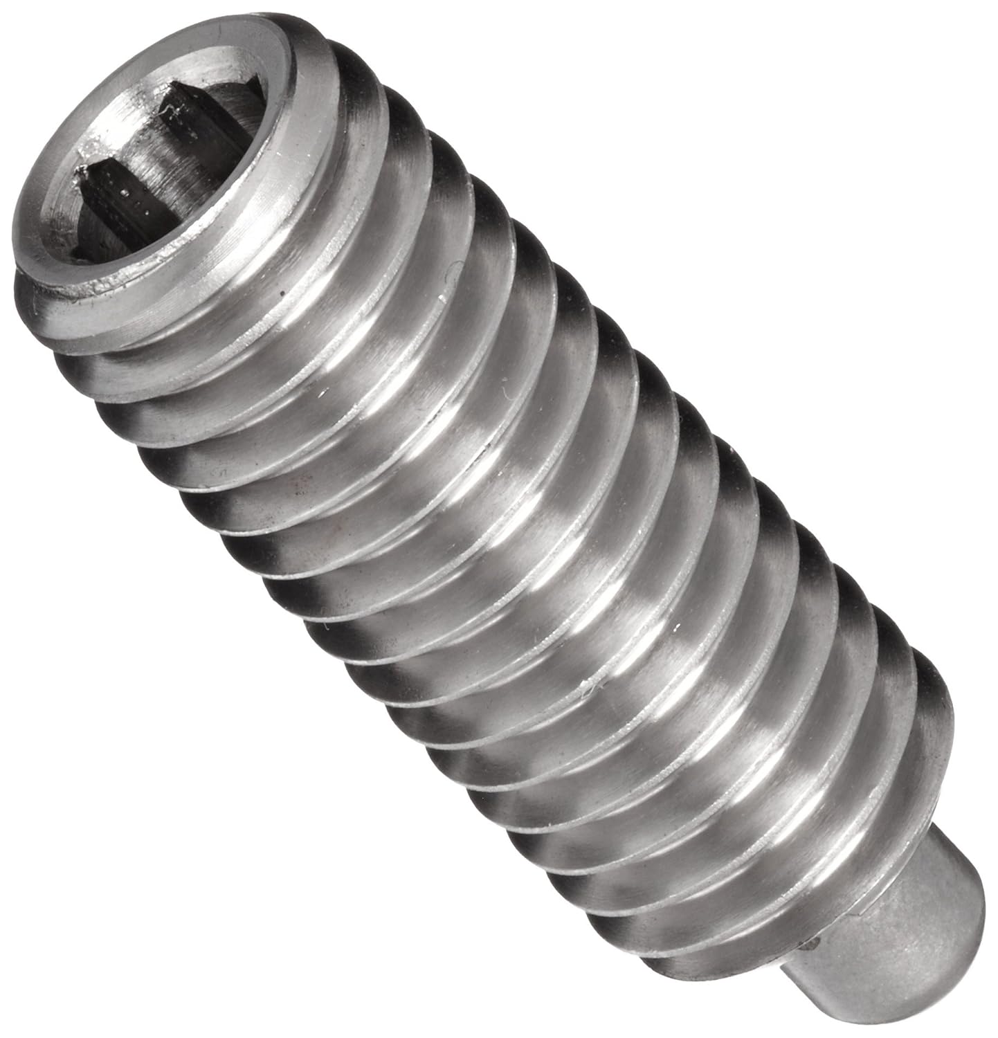 Jergens 27017 Stainless Steel Spring Plunger, 303 Stainless Steel, 3/8