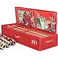 Premium Wrapping Paper Storage Container -Durable Material 600D tear-proof - Fits up to 27 Paper Rolls -Extra Pockets for Ribbons & Bows. Underbed Gift Wrap Organizer, Ideal for Holiday Christmas, etc