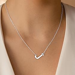 Ursteel Silver Initial A Necklace for Women