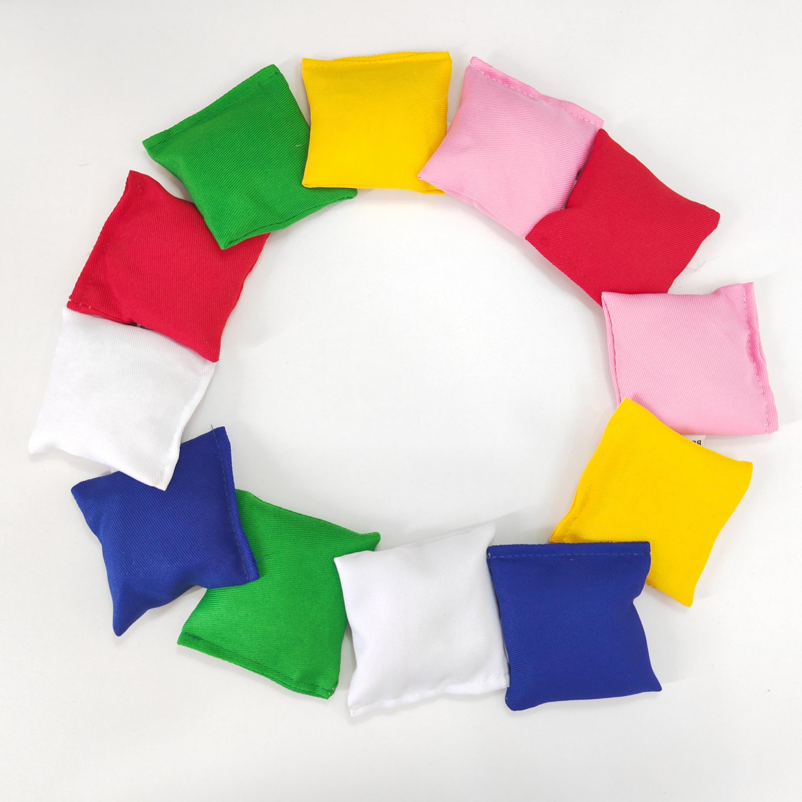 Photo 1 of 12 Pack Cornhole Toss Bean Bag Game - 2.76 “x2.76” (7 cm) Square Durable Nylon Multi-Color Bean Bags for Parent-Child Family Interaction, Outdoor Lawn Games, School Party Supplies