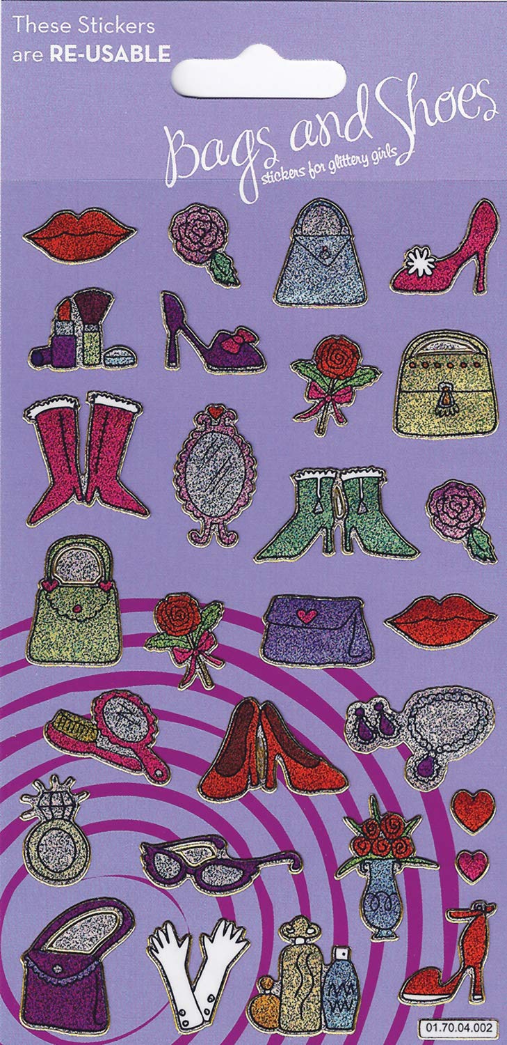 Bags and Shoes Sparkly Reusable Stickers
