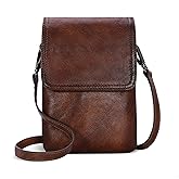 Iswee Leather Crossbody Bags for Women RFID Blocking Cell Phone Purse Small Anti-Theft Zippered with Card slots