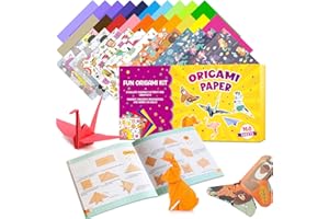 Craft Origami Paper for Kids - 160 Sheets Colorful Folding Papers Art Supplies Kit for 5 6 7 8 9 10 11 12 Years Old Girl Boy 