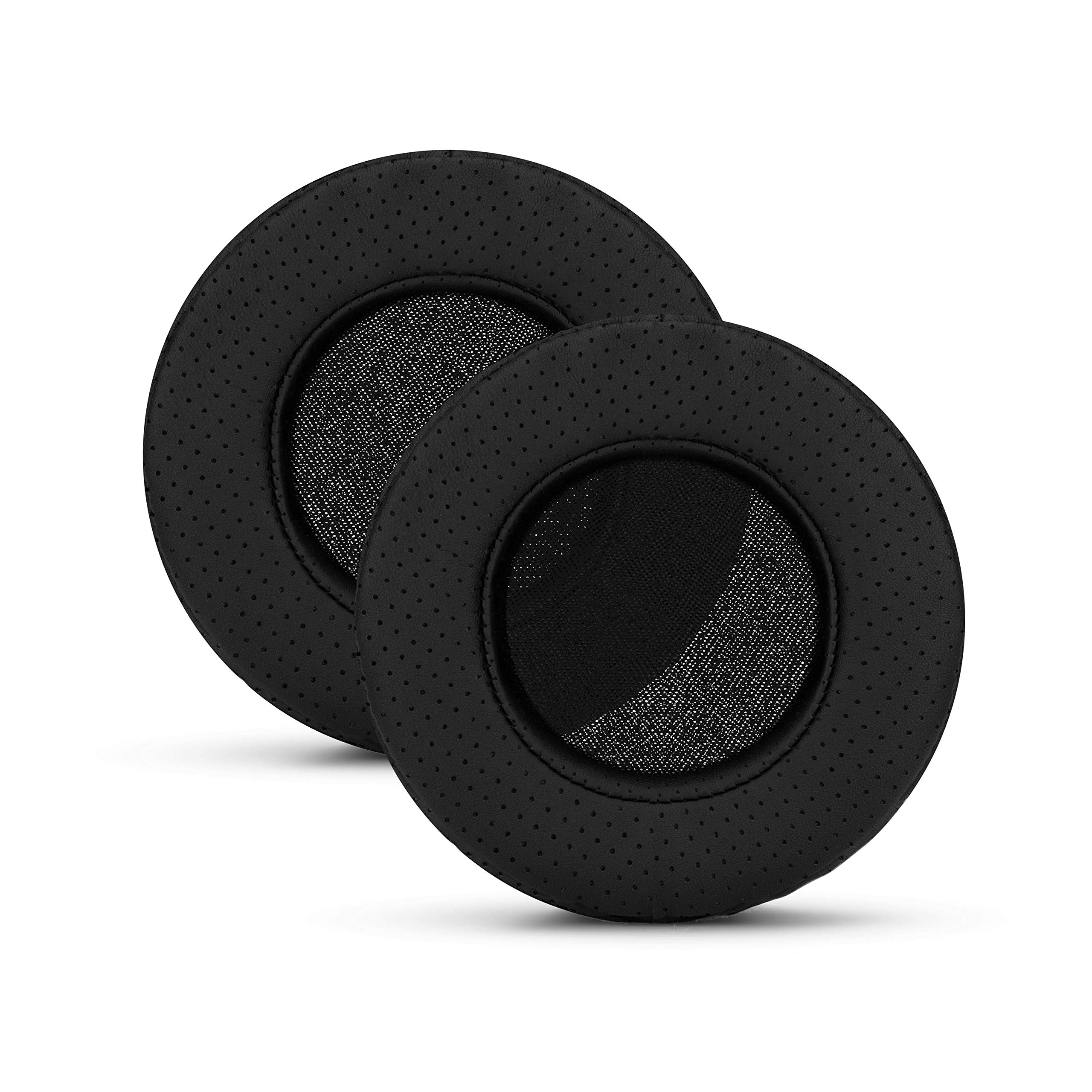 Brainwavz Round Memory Foam Earpads - Suitable Many Large Headphones - SteelSeries, HD668B, ATH, AKG K553, HifiMan, ATH, Philips, Fostex, Sony Ear Pad & More (Perforated Black)