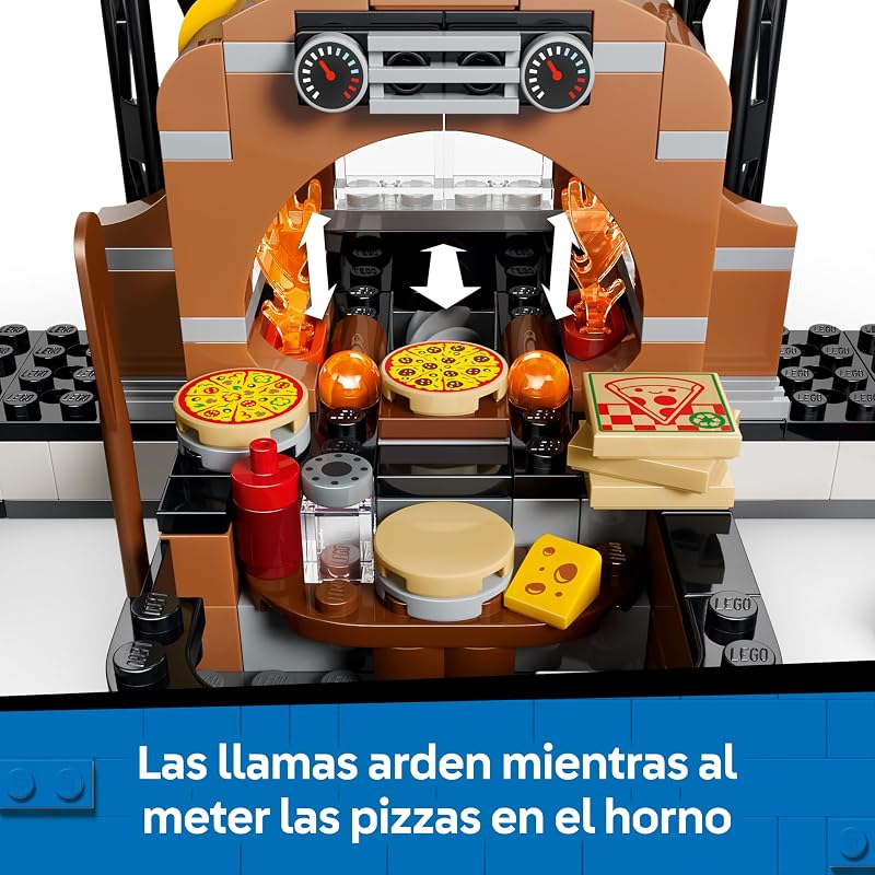 City Experiencia de Pizza a Domicilio con Vehículos – Coche, Moto y Dron de Juguete, Comida, Máquina Recreativa y 4 Minifiguras – Regalo de Cumpleaños para Niños de 6+ Años – 60496 — foto 5 de 8