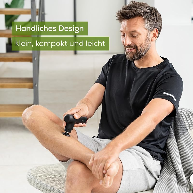 MG 79 Massage Gun Sensitive, kompakte Massagepistole mit 3 Aufsätzen, sanfte Triggerpunktmassage für empfindliche Körperbereiche, handliches Muskelmassagegerät mit 3 Intensitätsstufen