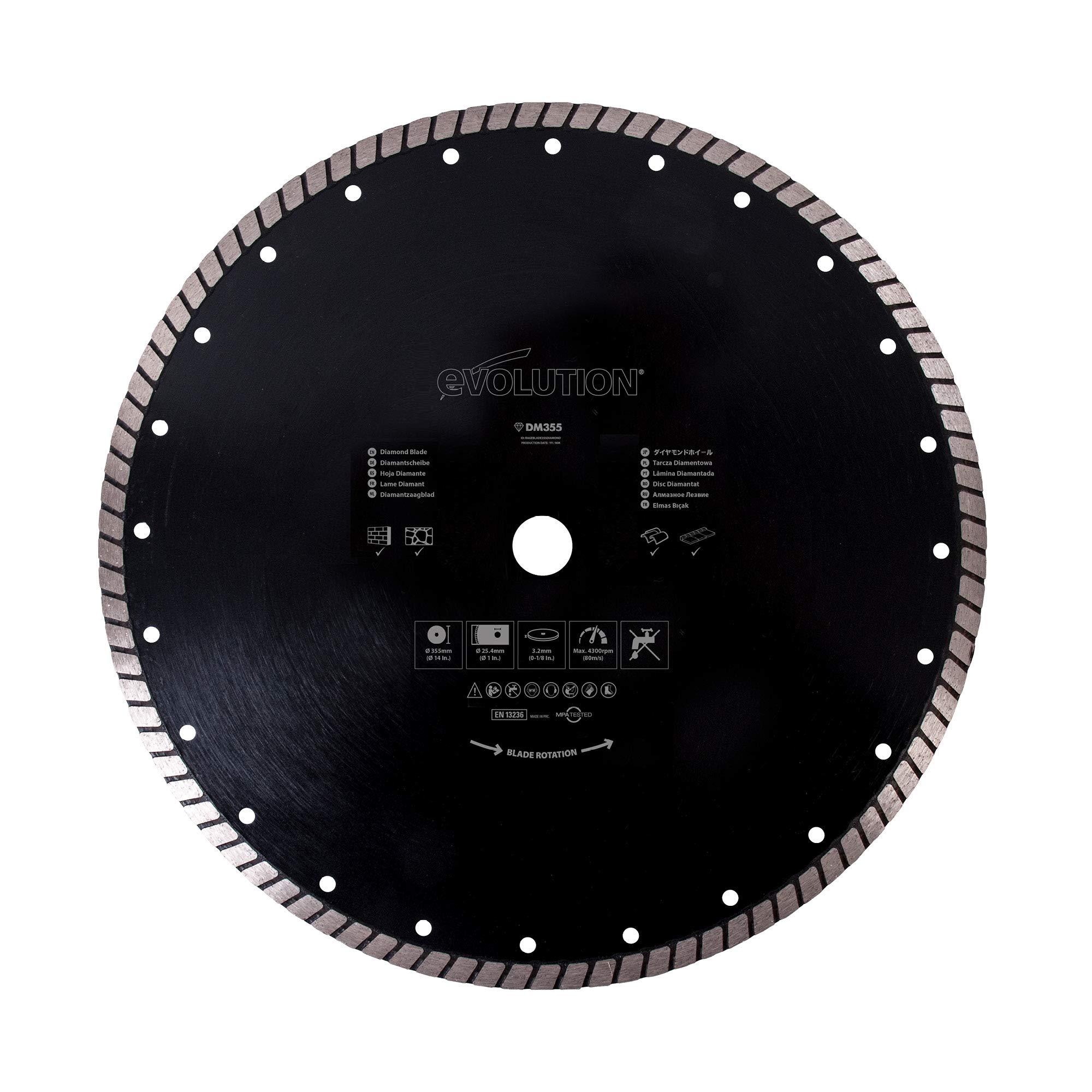 Evolution Power Tools RAGEBLADE355DIAMOND Diamond Blade, 355 mm