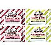 Fisherman's Friend Lozenges Duo Set (Cherry and Citrus Flavors) Fresh Breath and Extra Strong Cough Sugar Free Lozenges 25g Each (Pack of 4)