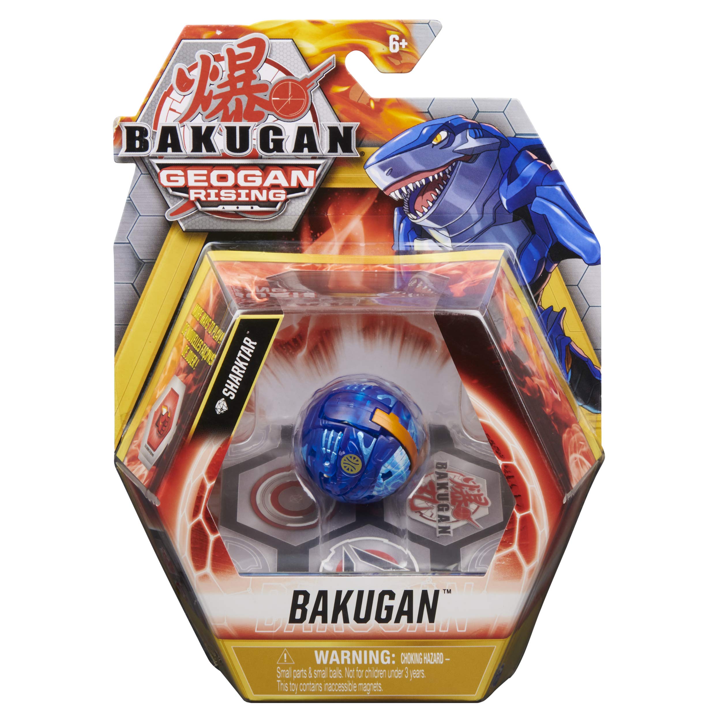 Bakugan Geogan Rising 2021 Elemental Aquos Sharktar 2-inch Core Collectible Figure and Trading Cards