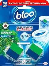 Bloo New 3in1 Toilet Blocks Pack of 2 - Limescale Remover & Freshener