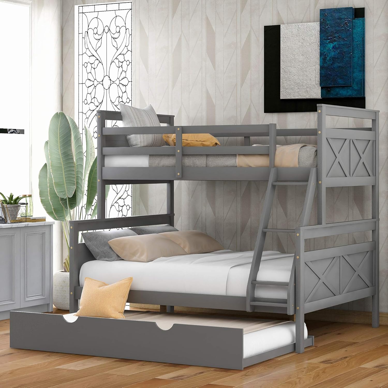 Merax Twin Over Full Bunk Bed with Twin Size Trundle