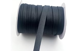 Heyiwell 55Yards Double Fold Satin Bias Tape 1/2 "Inch Bias Binding Tape for Sewing,Hemming,Quilting,Piping,Cheongsam Decoration, Clothing Seaming,Black