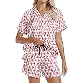 LARSD Womens Pajama Sets Satin Silk Pajamas Sets 2 Piece Button Up Pajamas Pj Set Sleepwear
