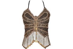 Western Fashion Beaded Butterfly Coins Top