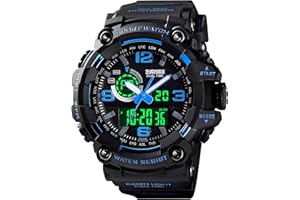 Gosasa Men's Large Face Outdoor Sports Watches Military S-Shock Watch Waterproof, Backlight, Alarm, Stopwatch Features - Rugged Wristwatch for Training, Hiking, and Adventure