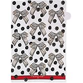 MACKENZIE-CHILDS Cotton Dish Towel, Pretty as a Bow | Washable printed towel for kitchen decor, 18" x 26"