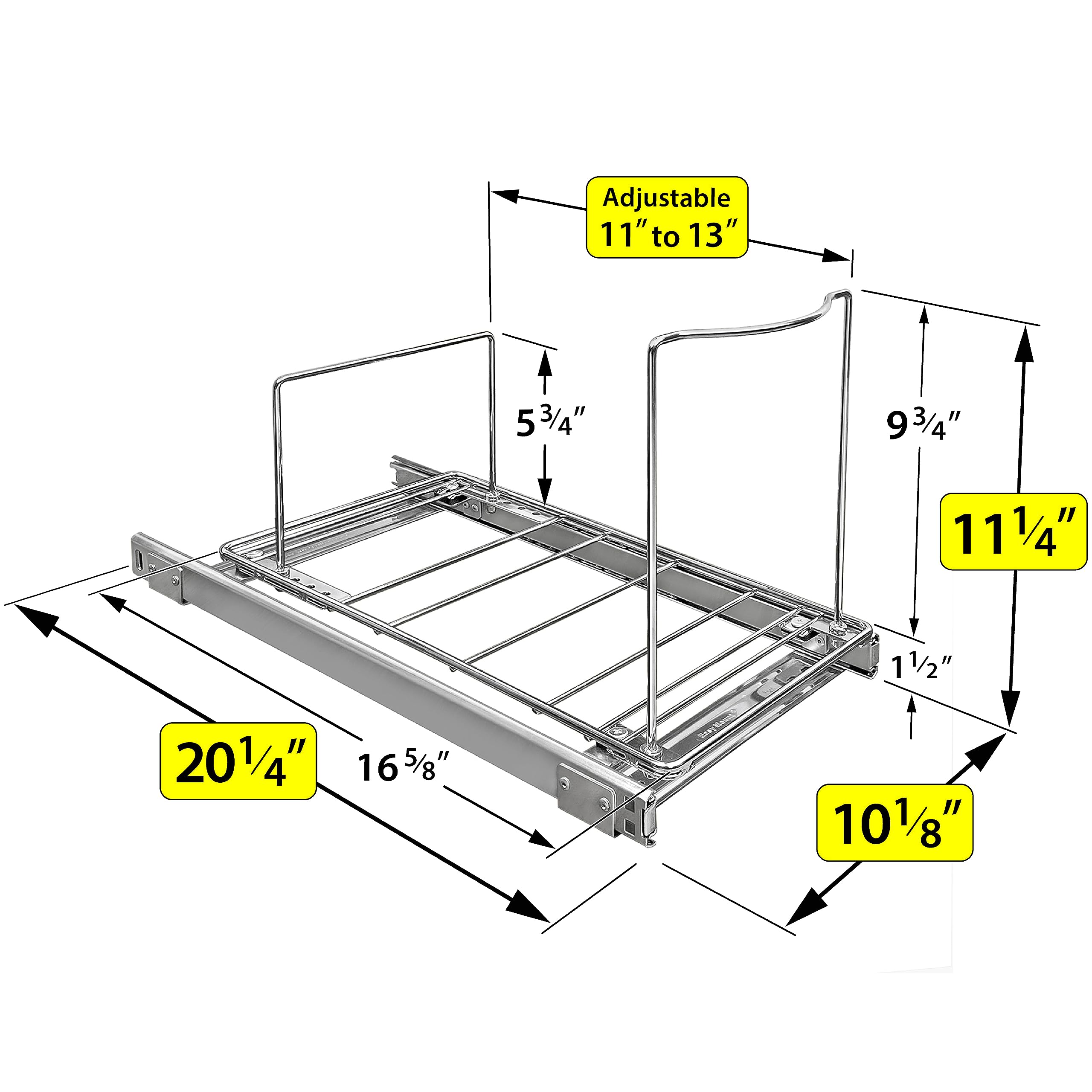 LYNK PROFESSIONAL® Pull-Out Trash Can Drawer – Sliding Organizer for Kitchen Cabinet or Under-Sink Use – Heavy Duty Storage Rack (Bin Not Included)