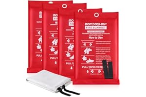 Fire Blankets for Home and Kitchen Emergency - Mondoshop Fire Retardant Blanket for Home Fireproof Blanket for Camping, Grill, Picnic, Warehouse, School, Car, Office