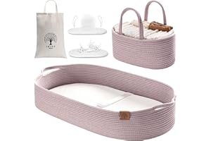 J&JOO Baby Changing Basket - Portable, Foldable, Changing Pad for Dresser, Changing Table Topper, Living Room Changing Pad, Gift for Baby Shower