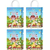 YanZonic 16 Pcs Farm Animal 2nd Birthday Goodie Bags - Farm Goodie Bags for Farm Animal 2nd Birthday Decorations, Barnyard Barn Theme 2nd Birthday Party Decorations Supplies for Kids
