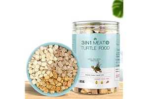 BNYEE 3 in 1 Meat Turtle Food - Chicken & Duck & Fish Meat Natural Freeze Dried Human-Grade Turtle Treats