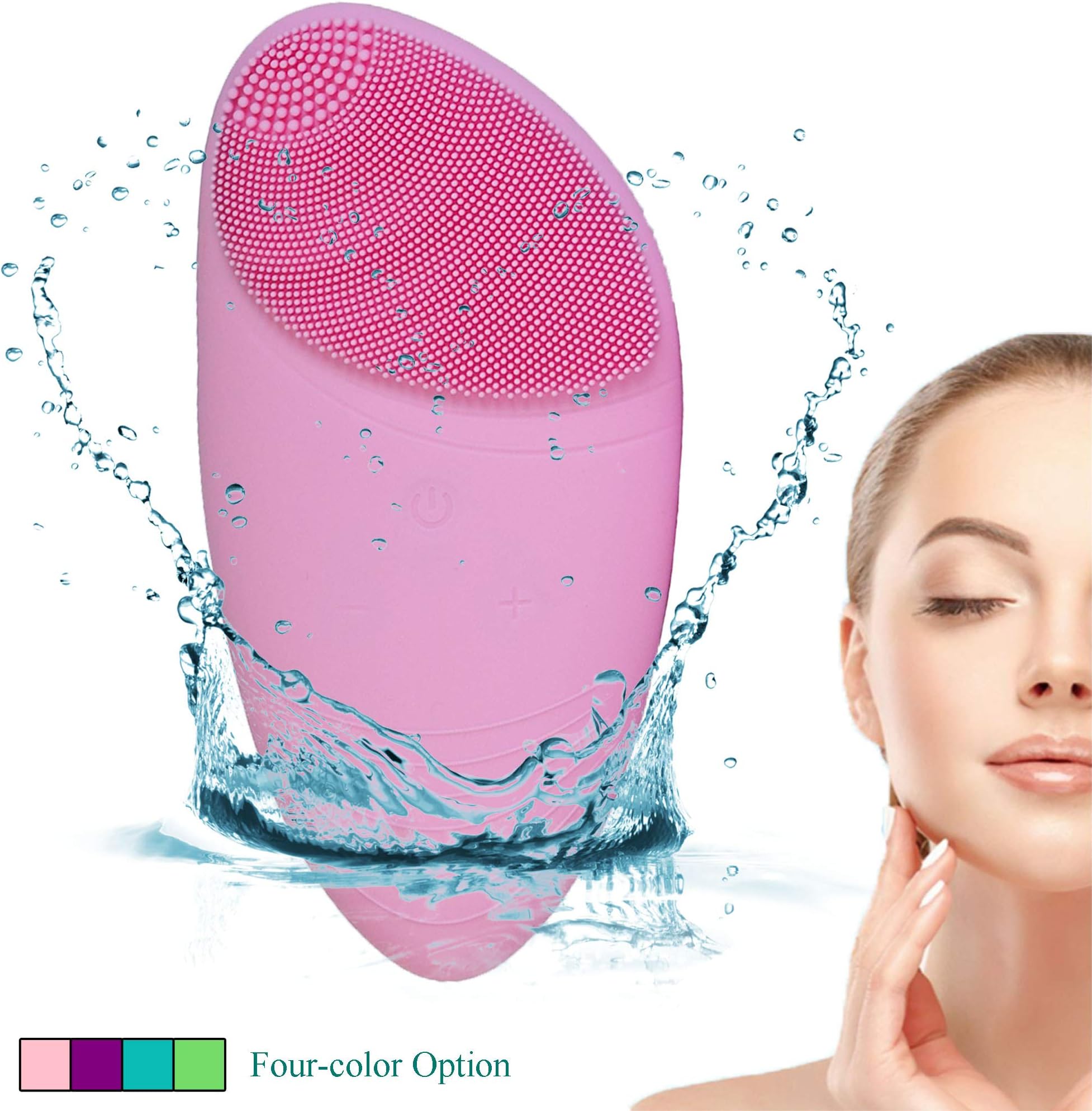 Facial Cleansing Brush for Deep Cleansing, Exfoliating, Pink
