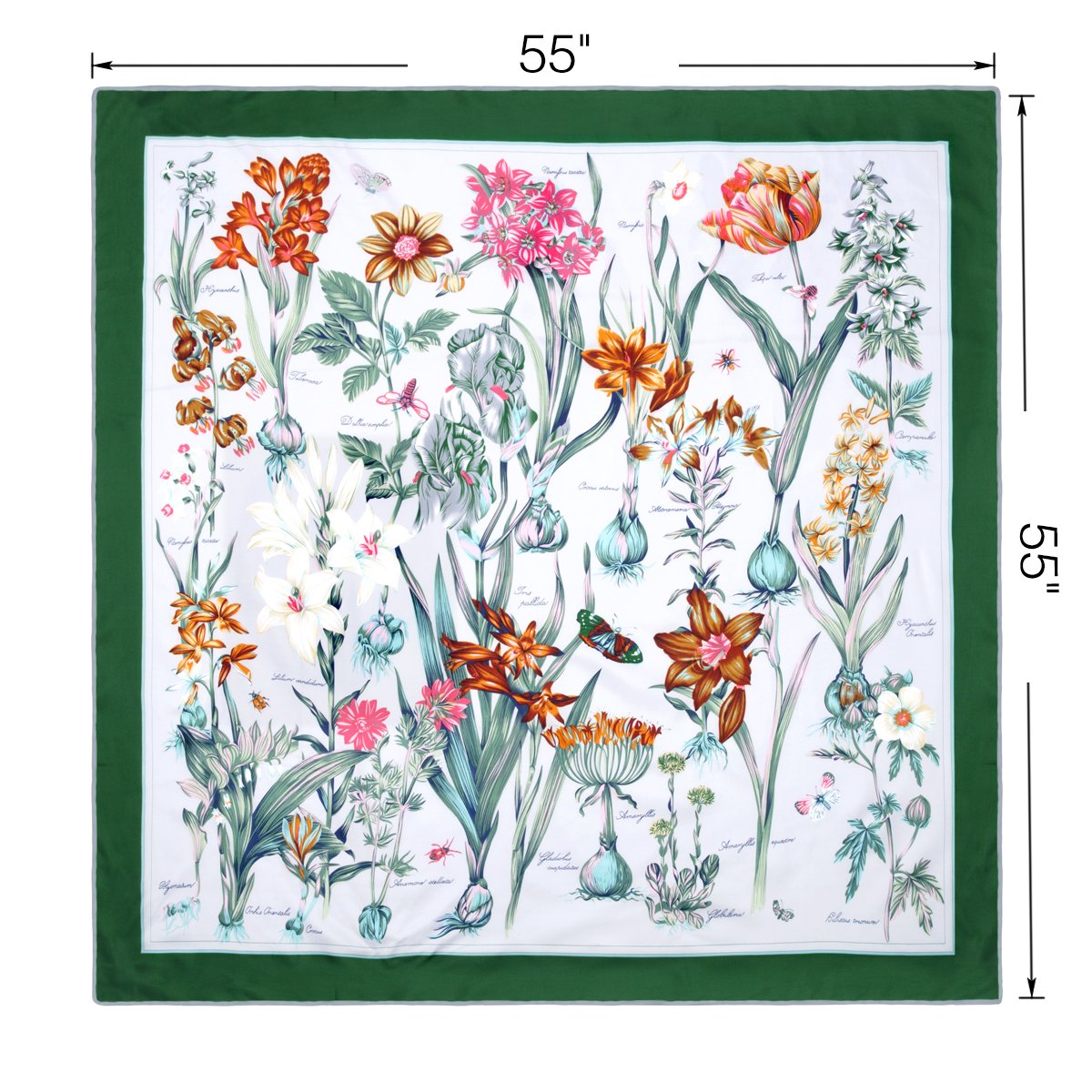 Flowomen Women\'s Silk Scarf Large Square Satin Headscarf Fashion Daily Luxury Neckerchief