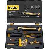 Iroda SolderPro 25LK Battery Soldering Iron Kit, Pro Grade 30W Type C USB Rechargeable Soldering Iron | 3200mAh Japanese Battery | LED Spotlight, With 3 Tips &amp; Case