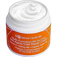 SeoulCeuticals Korean Skin Care 97.5% Snail Mucin Repair Cream - Korean Moisturizer Day Night Cream Snail Mucin Extract - All