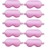 10 Pack Sleep Mask,Silk Eye Mask,for Night Sleeping,Office, Travel,Party Games,Suitablefor Men/Women (Pink)