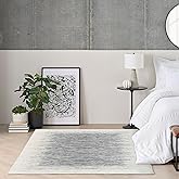 DKNY Grand Street Ivory Blue 5'3" x 7'3" Area Rug - Easy Clean, Non Shedding, Bed Room, Living Room, Dining Room, Kitchen (5'