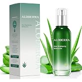 Aloderma Brightening Face Moisturizer 75% Organic Aloe, Niacinamide 3.5 oz | Lightweight daily lotion for dull and tired skin. Features squalane &amp; vitamin C to even texture and tone safely day or night