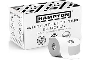 Hampton Adams | As Seen on Shark Tank | Original Bulk Athletic Tape (32-Pack) | 45 ft Rolls | NO Sticky Residue & Easy to Tear | Perfect for Sports Athletes, Trainers & First Aid Injury Wrap