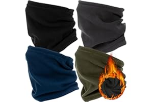 Zollen 4/3/1 Pack Neck Warmer Multi-Functional Windproof Neck Gaiter Snood for Men Women Face Tube Scarf Headwear