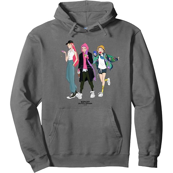 Sweat à Capuche Kpop Demon Hunters Pour Fille - Manches Longues, Design Imprimé, Coupe Décontractée