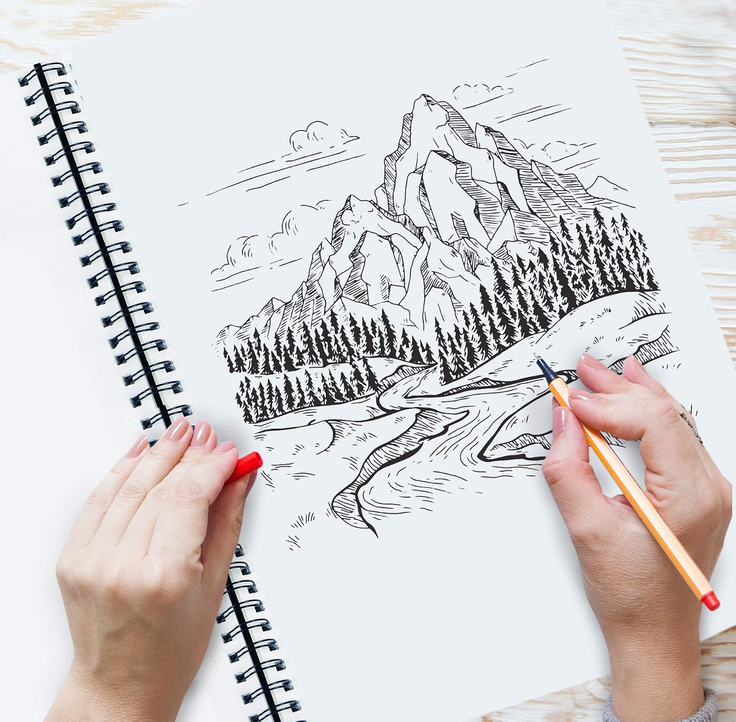A3 Sketch Book for Artists Hardcover, 200GSM Very Thick Paper, Large Sketchbook Pad Art Book - Image 4