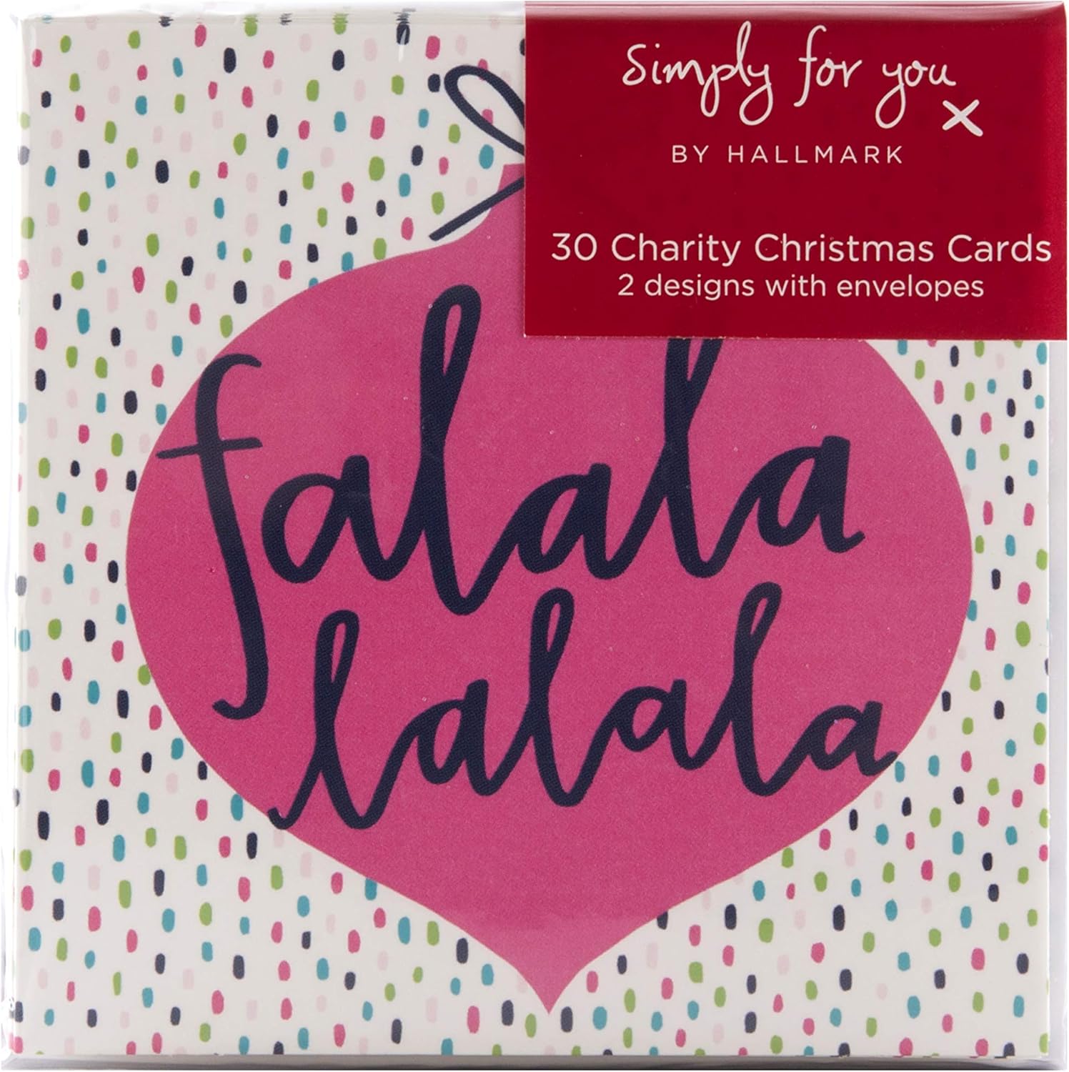 Hallmark Mini Festive Text Charity Christmas Cards, Pack of 30 in 2 Designs - Image 3