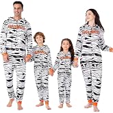 ANGELGGH Family Matching Halloween Onesie Pajamas Hooded PJs Loungewear | Soft knit fabric,vivid full-body skeleton bone print,Ideal for trick-or-treating, Halloween costume parties/family photos