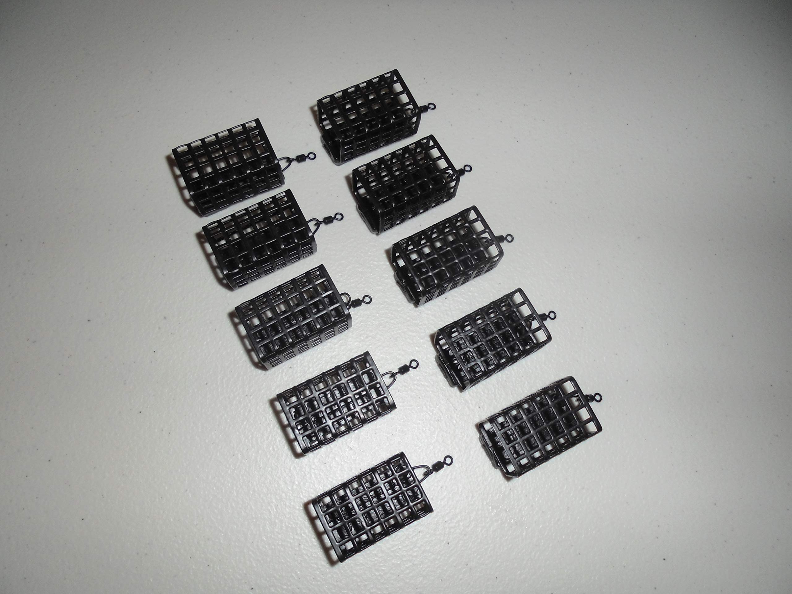 TMC 10 x Square Metal Cage Feeders with swivels - 40 grams. Carp/Coarse fishing