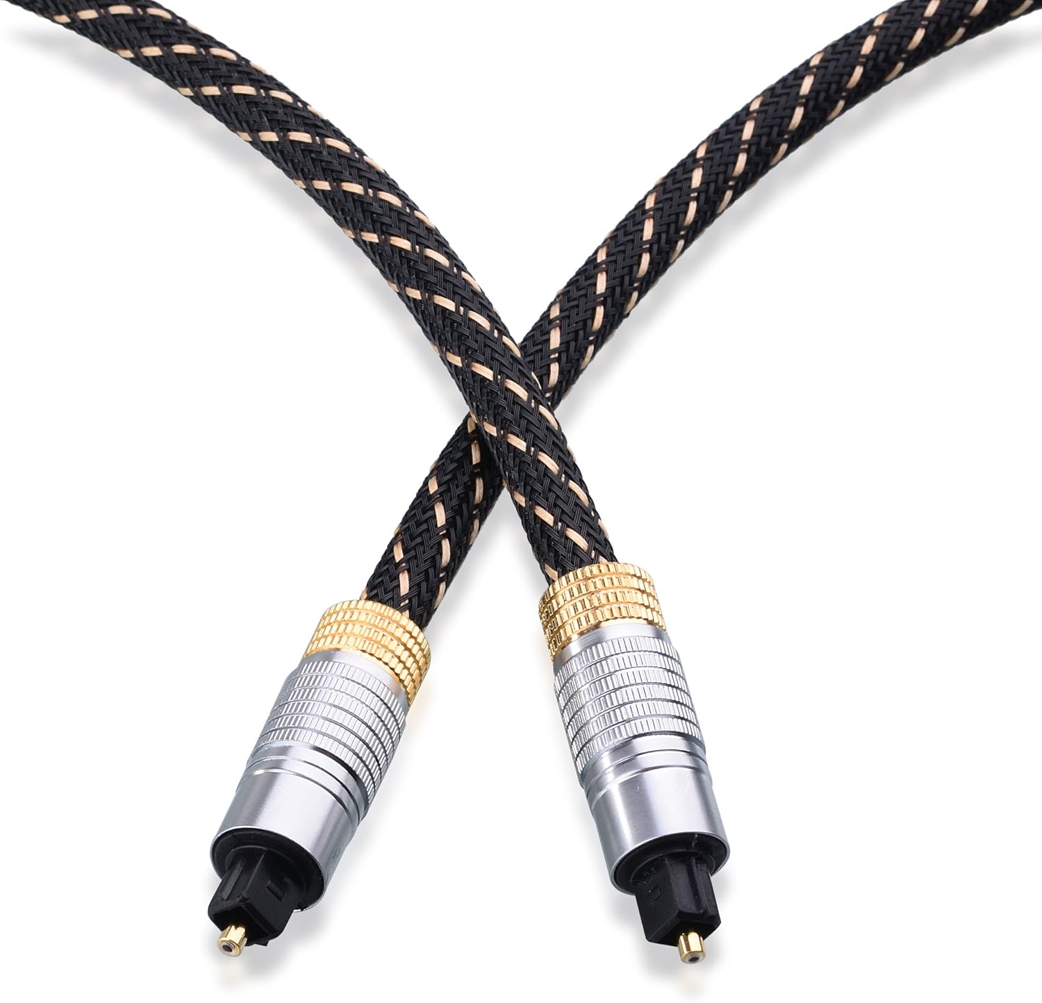 Cable Matters Toslink Cable (Toslink Optical Cable, Digital Optical Audio Cable) 25 Feet with Metal Connectors and Braided Jacket: Electronics
