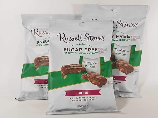 RUSSELL STOVER SUGAR FREE TOFFEE SQUARES 3OZ (PACK OF 3)