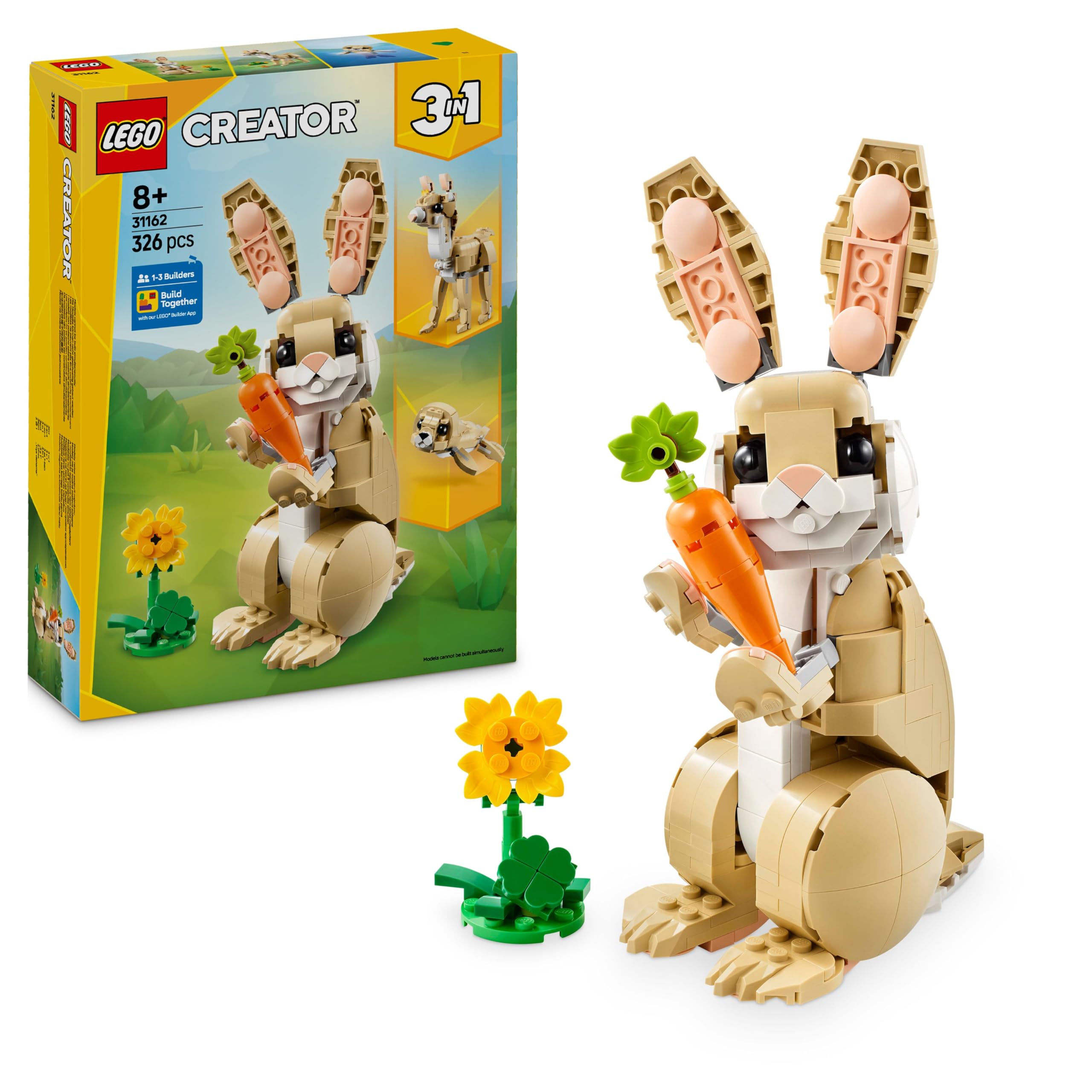 LEGO Creator 3in1 Häschen - Spielzeug mit Tierfigur, die Sich in EIN Lama oder eine Robbe verwandeln lässt - Kreative Ostergeschenke für Mädchen & Jungen ab 8 Jahren - 31162