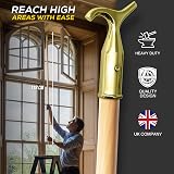 TDBS Window Pole Opener and Loft Ladder Pole 118cm Brass Hook view 7