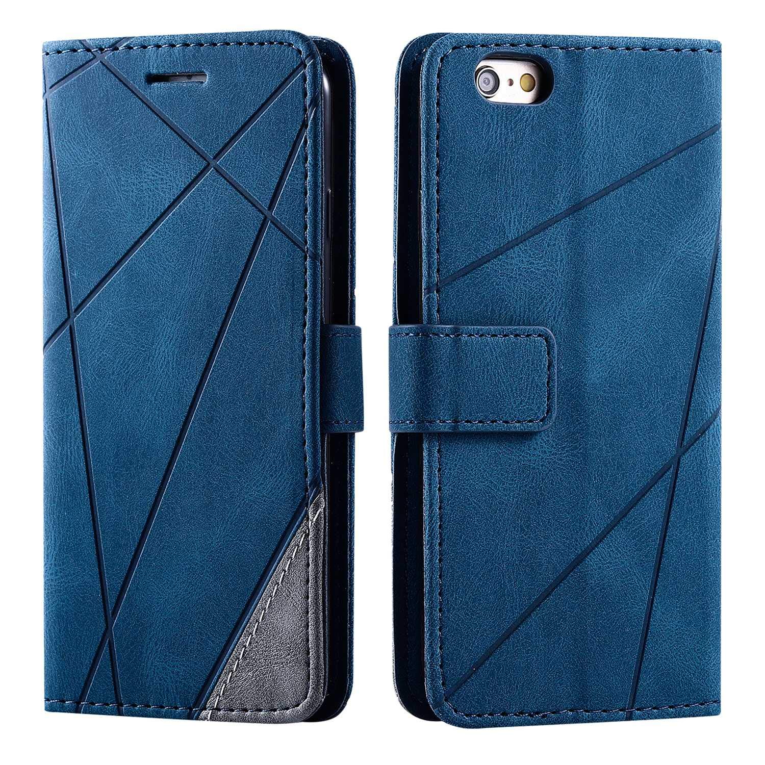 SONWO Case for iPhone 6S / iPhone 6 Case, Premium Leather Flip Wallet Case Magnetic Closure Card Slots Kickstand Phone Case for iPhone 6S / iPhone 6, Blue